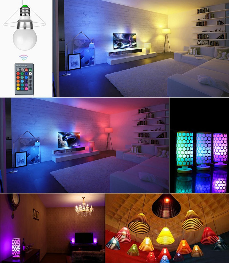 Dimmable 3W E27 LED RGB Magic Light Bulb 16 Colors Changing with Remote Control AC85-265V
