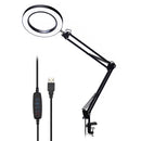 DANIU Lighting LED 5X 740mm Magnifying Glass Desk Lamp with Clamp Hands USB-powered LED Lamp Magnifier with 3