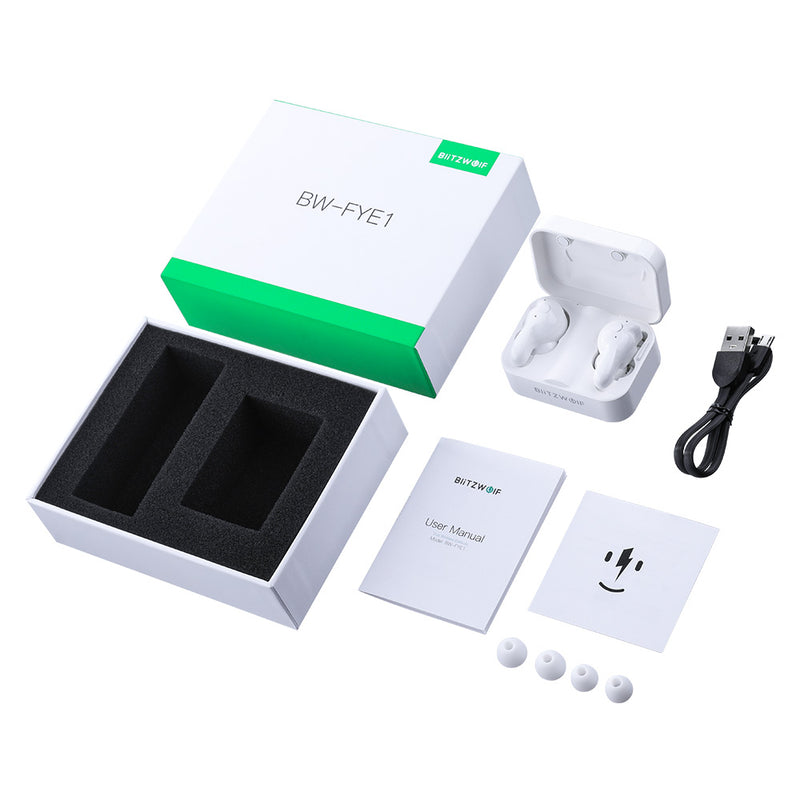 Blitzwolf BW-FYE1 TWS Wireless bluetooth 5.0 Earphone Bilateral Calls Auto Paring Stereo Headphone with Charging Box