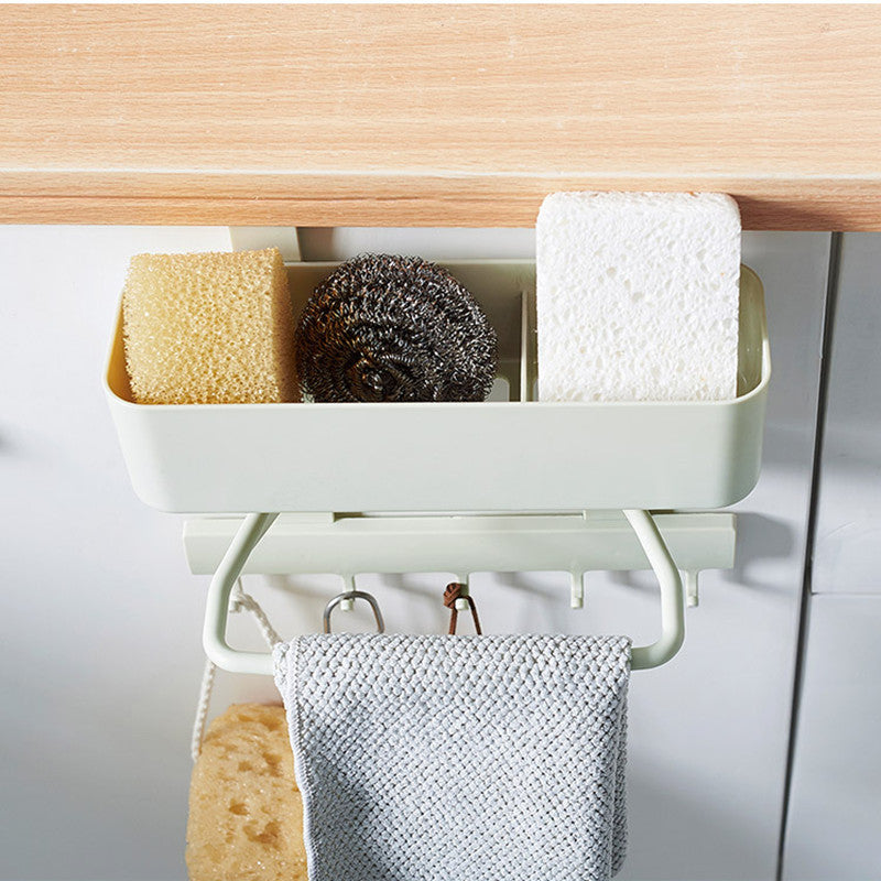 5 Hooks Kitchen Storage Rack Cupboard Hanging Hook Shelf Bathroom Organizer Hanger for Clothes Cabinet Draw Door Space Saver