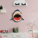 Creative Wooden Hang Clock Shark Shape Wall Watch Silent Mute Clock for Kids Bedroom Wall Decoration Wall Clock