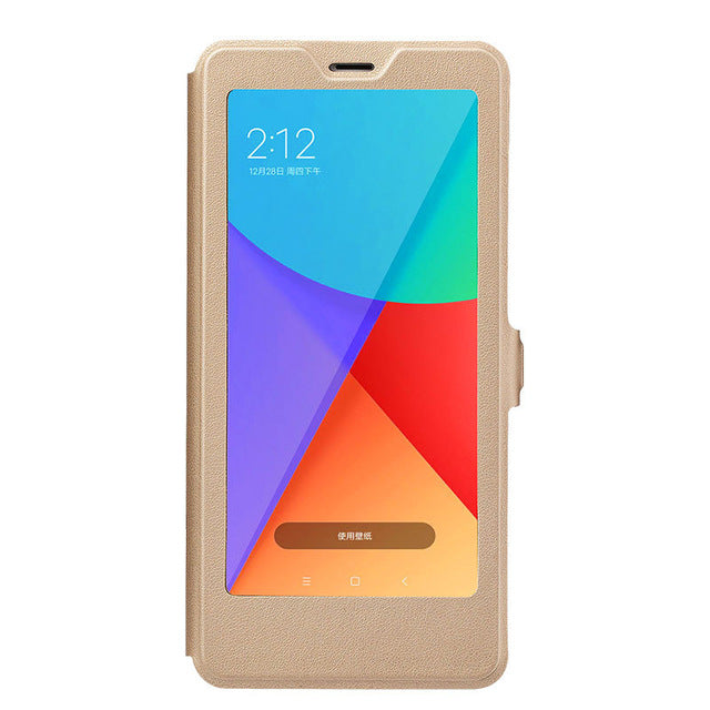 Bakeey Flip Full Smart Window Magnetic PU Leather Protective Case For Xiaomi Redmi 5 Plus