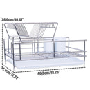Dish Drainer 2 Tiers Stainless Steel Kitchen Washing Up Rack Holder & Drip Tray Kitchen Storage Rack