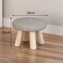 Solid Wooden Round Stool Mini Chair for Home Living Room Bedroom with Removeable Cover