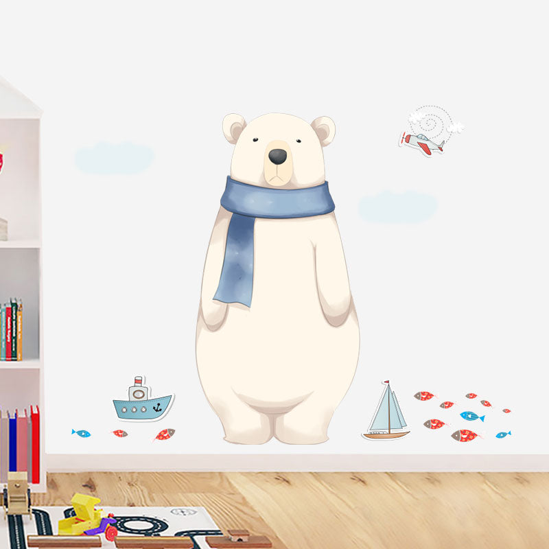 Miico FX82027 2PCS Cartoon Wall Sticker Cute Polar Bear Printing Children's Room And Kindergarten Decorative Stickers