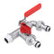 1/2 Inch S60x6 IBC Brass Water Tank Adapter Double Head Tap Outlet Replacement Valve Fitting for Garden Water Connector