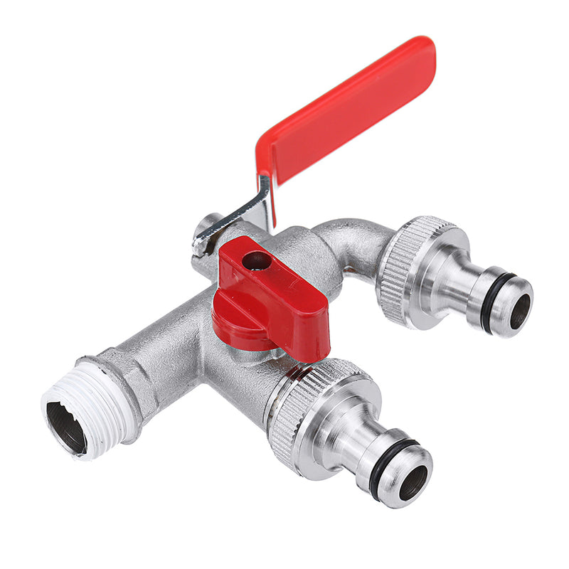 1/2 Inch S60x6 IBC Brass Water Tank Adapter Double Head Tap Outlet Replacement Valve Fitting for Garden Water Connector