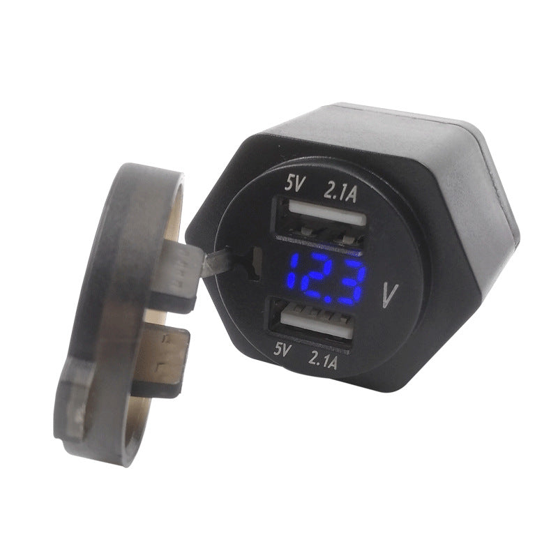 4.2A Dual USB Motorcycle Charging Digital Display Voltmeter Charger Vehicle For BMW