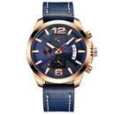 CRRJU 2285 Fashion Men Luminous Display Calendar Chronograph Leather Strap Quartz Watch