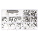 Suleve MXSS3 240Pcs M3/M4/M5/M6/M8 Stainless Steel Hex Allen Grub Screw Socket Flat Point Set Screws Wrench Assortment Kit