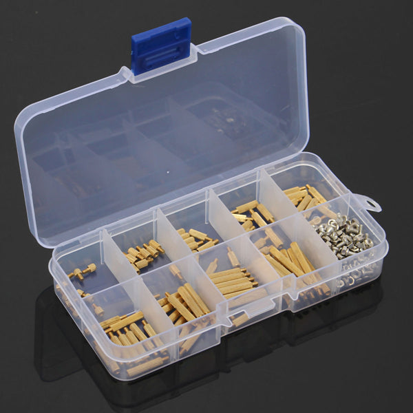 Suleve M2BT1 270Pcs M2 Male Female Knurled Brass Round Thread Column Standoff Spacer Pillar PCB Board Assortment