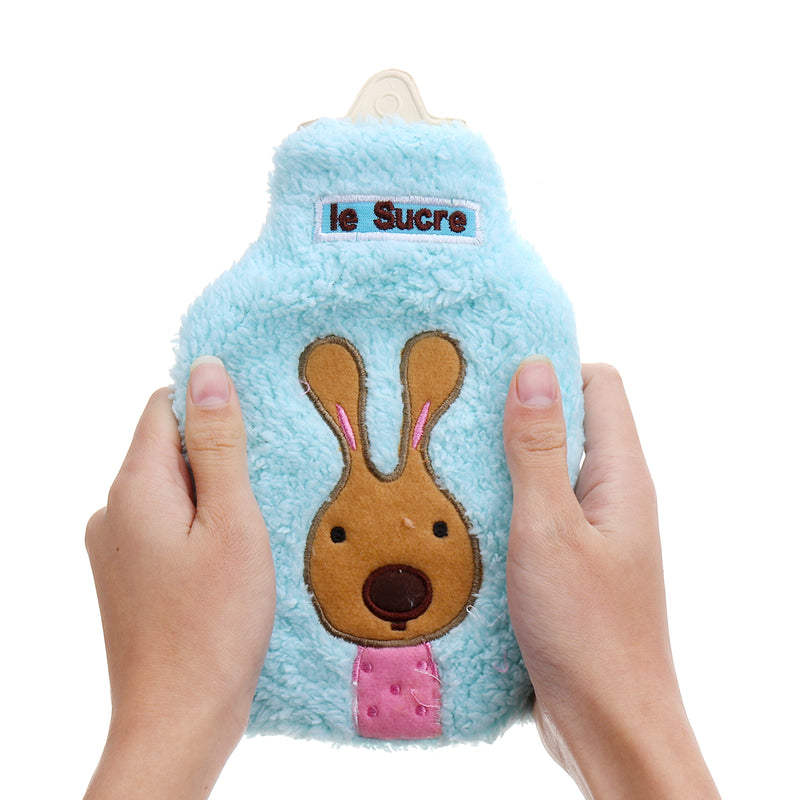 21x14cm Portable Hot Water Bottle Bag Creative Cute Cartoon Rabbit Hand Warmer