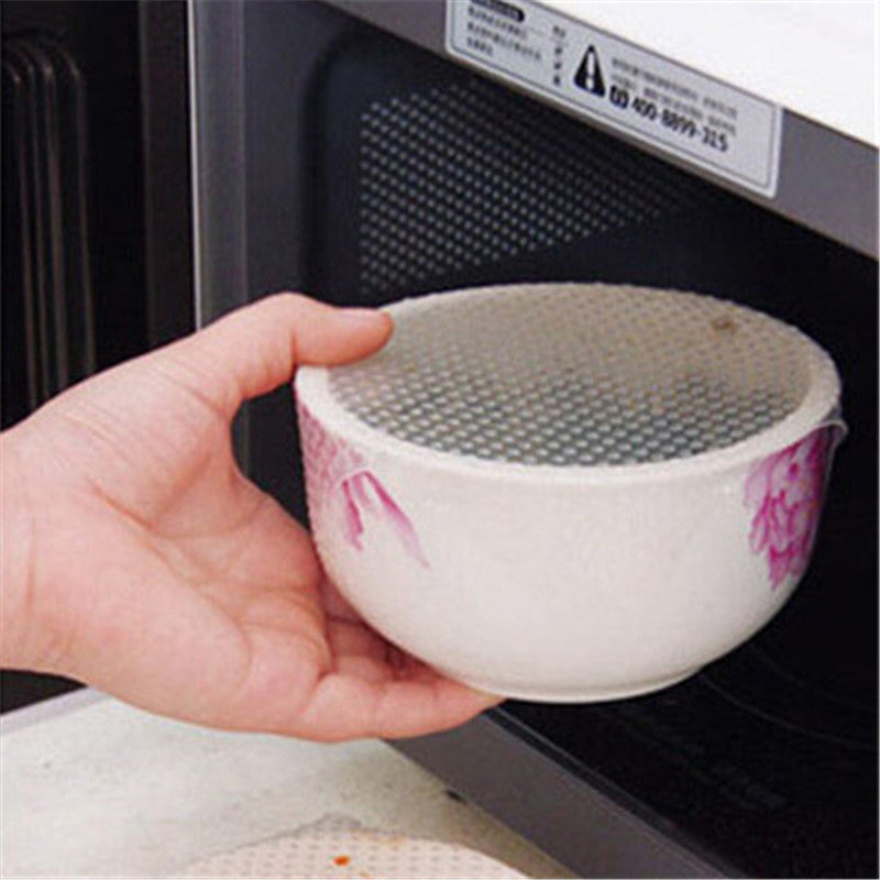 4Pcs/pack Transparent Silicone Cling Seal Film Multifunctional Food Fresh Keeping Saran Wrap