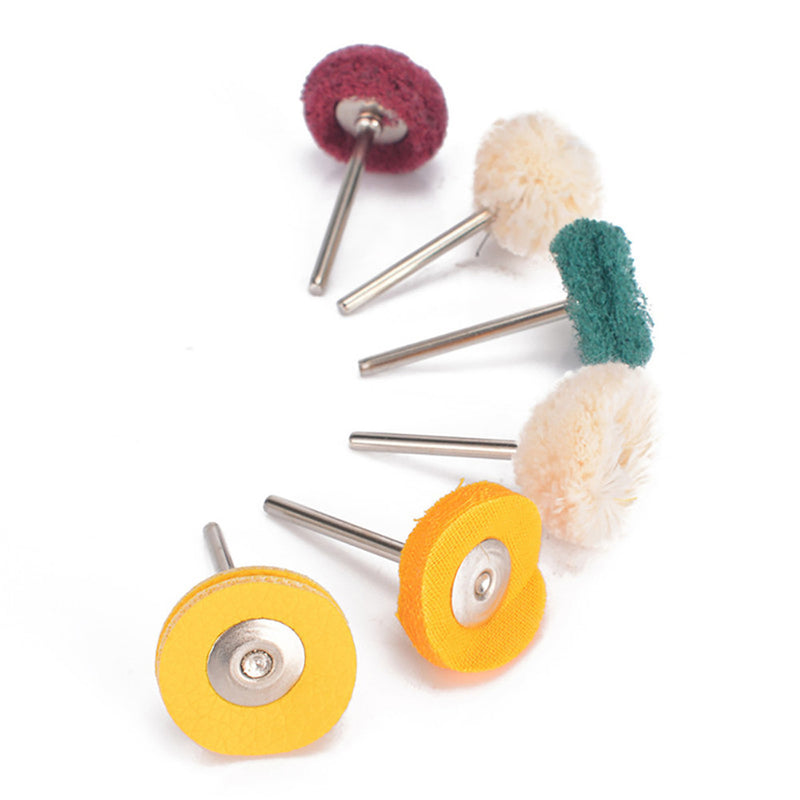 BEST 6Pcs 3mm Shank Wool Felt Grinding Sanding Head Abrasive Buffing Wheel Cotton Thread Polishing Brush