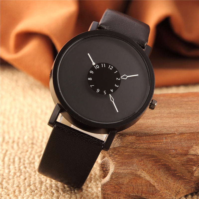 Unisex Fashion Quartz Wrist Watch Men Women Lovers PU Leather Strap Couple Watch