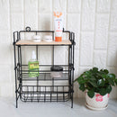 Wrought Iron 3-Tiers Storage Rack Adjusted Desktop Debris Ornaments Organizer Storage Shelf Home Wall Decoration