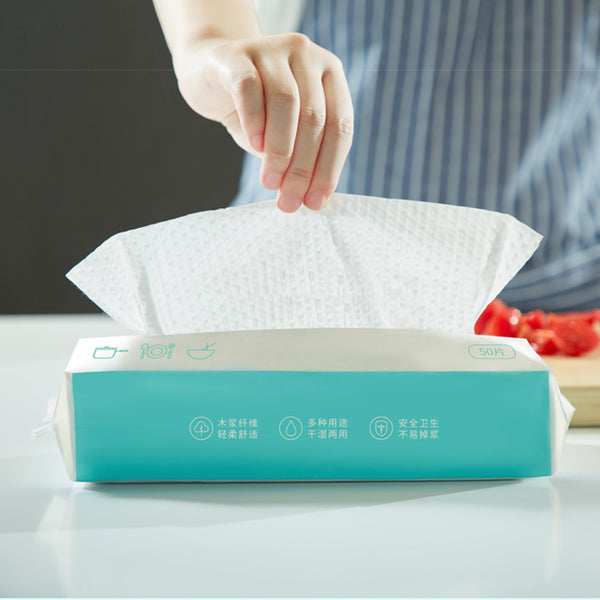 UJ 6 Packs Original Pulp Square Tissue Bathroom Tissue Extractable Facial Makeup Cleansing Absorbent Towel from Xiaomi Youpin