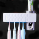Bathroom Wall Hanging Toothbrush Holder With UV Sterilization Clean Function Toothpaste Squeezer