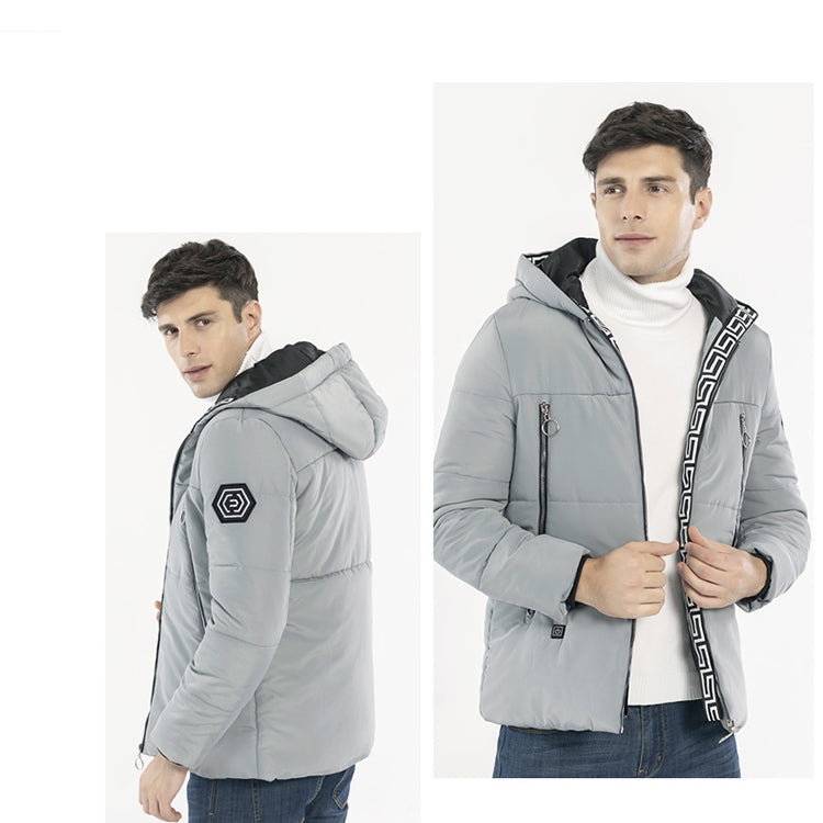 Electric Heating USB Back Intelligent Winter Hooded Heated Coats Jacket Temperature Control