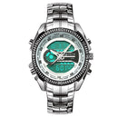 STRYVE S8016 Stainless Steel Calendar Stopwatch Chrono Alarm LED Dual Display Digital Watch