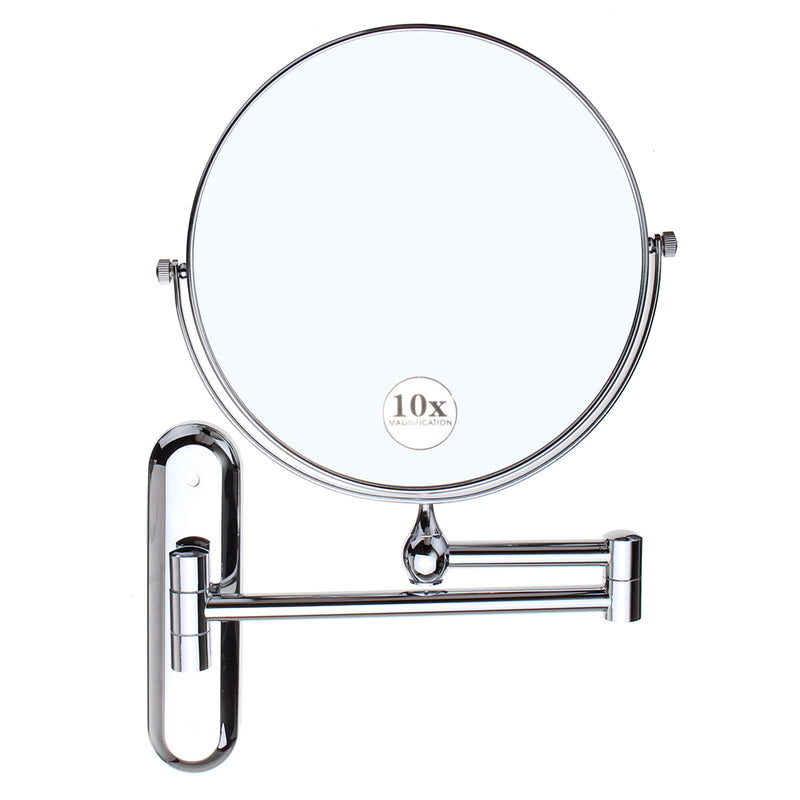 10X LED 2 Sides Magnifying Makeup Vanity Cosmetic Mirror Wall Mounted Extending Mirrors