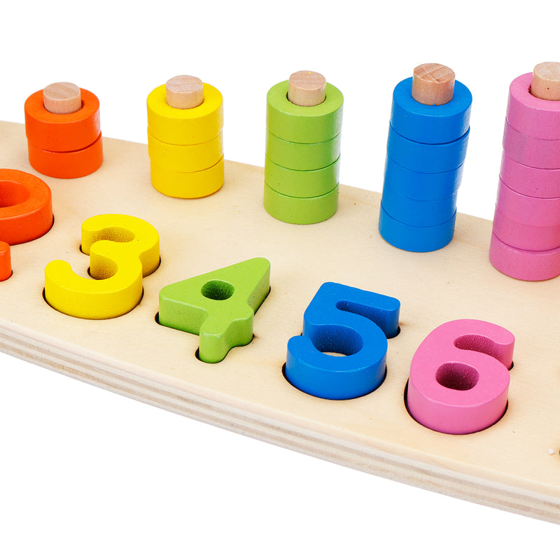 Wooden Digital Shape Paired Cognitive Board Kids Baby Early Learning Education Development Toys