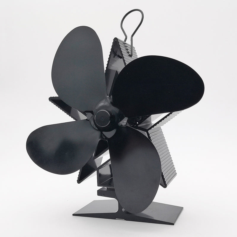 4-Blade Heat Powered Stove Fan for Wood/Log Burner/Fireplace Increases More Warm Air Eco-Friendly Household Fireplace Fan