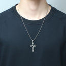 Stainless Steel Necklace Personality Jesus Cross Necklace for Men Women