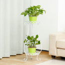 2 Tiers Metal Plant Stand Garden Flower Pot Holder Shelves Multi-use Storage Shelf Bookshelf Home Indoor Outdoor