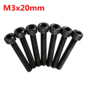 25/50/100pcs Metric Thread M3x20mm Hexagon Socket Cap Head Steel Screw Bolt