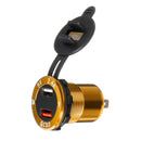 QC 3.0 Motorcycle Car Socket Dual USB Port Charger Socket Voltmeter Current Display