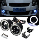 Universal 2.5Inch COB LED Fog Lights White Angel Eyes Halo Ring Daytime Running Lights DRL Projector Lamp 30W
