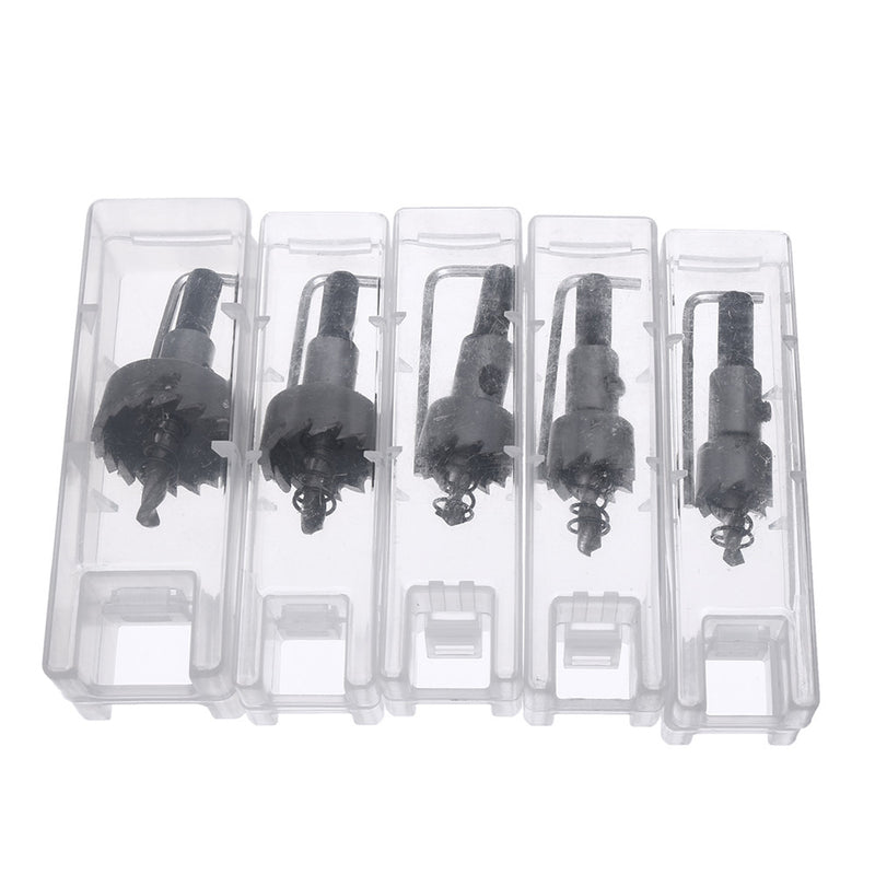 5pcs HSS 6542 Hole Sawtooth HSS Hole Saw Cutter Drill Bit Set 16/18.5/20/25/30mm with Plastic Box