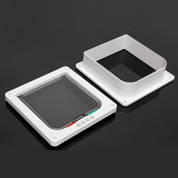 Medium Small White Pet Cat Puppy Dog Supplies Lock Frame Safe Security Flap Door Gate Pet Supplies