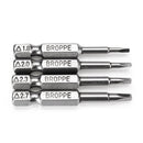 Broppe 4pcs 50mm 1.8-2.7 1/4 Inch Hex Shank Magnetic Triangle Screwdriver Bits