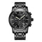 DOM 75PE Fashion Men Watch Chronograph Luminous Date Display Stainless Steel Strap Quartz Watch