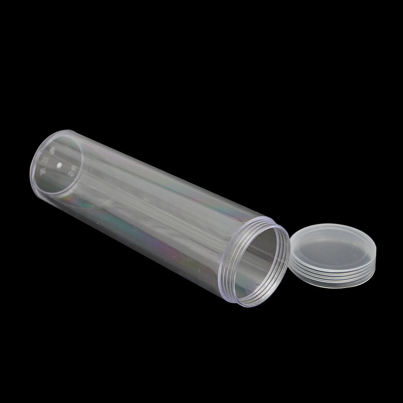10Pcs/Set 25mm Round Clear Plastic Coin Tube Coin Holder Container for Quarter Dollar Storage Tube Screw