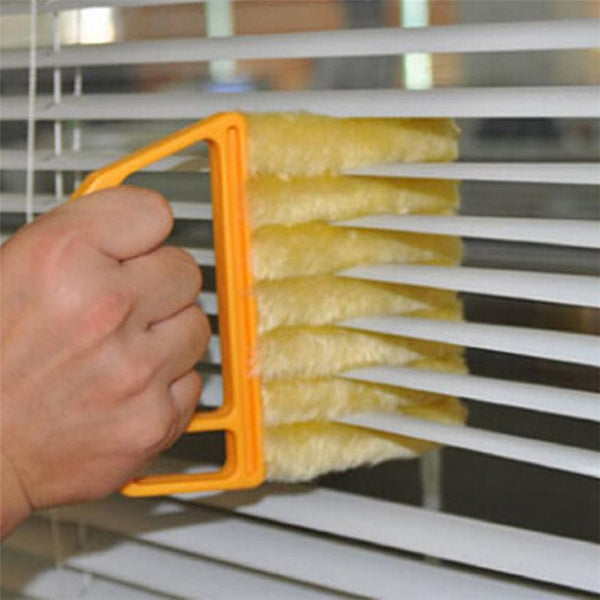 Microfibre Window Shutters Cleaning Brush Vents Clean Air Conditioning Cleaner with 7 Slat Handheld