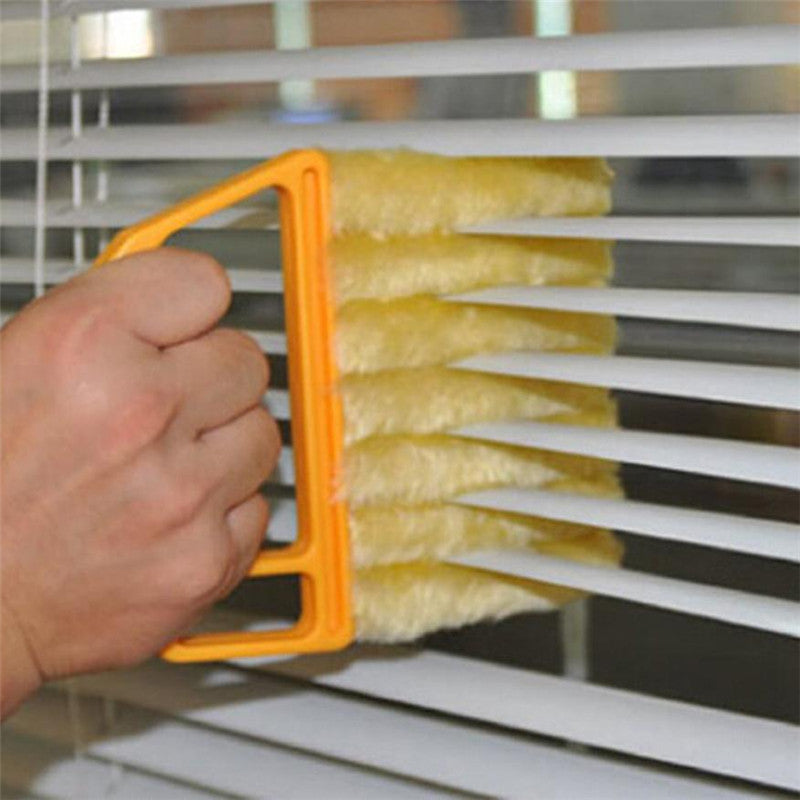 Microfibre Window Shutters Cleaning Brush Vents Clean Air Conditioning Cleaner with 7 Slat Handheld