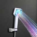 Minleaf ML-SH1 Square 7-color Shower Head Bathroom Colorful Self-Discoloration 5 Led Nozzles Shower Head