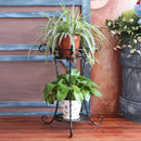 Garden Balcony Indoor Wrought Iron Flower Pot Stand Plants Shelf Rack Holder Shelves