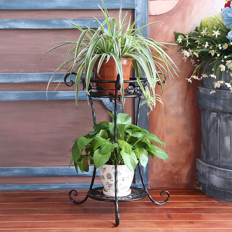 Garden Balcony Indoor Wrought Iron Flower Pot Stand Plants Shelf Rack Holder Shelves