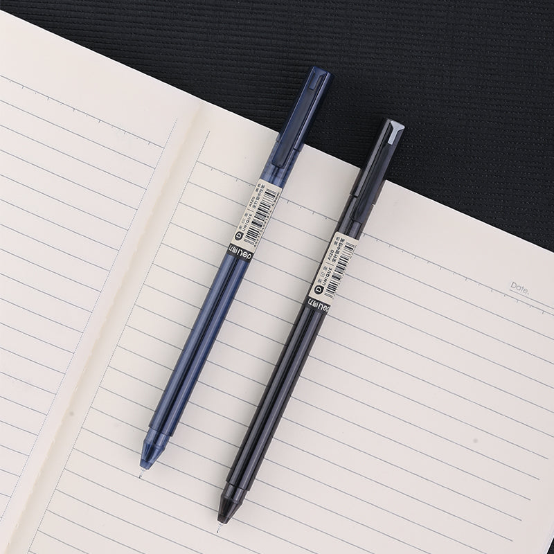 XIAOMI Ecosystem Deli A120 12 Pcs/Box Gel Pens 0.5mm Full Needle Nib Black Ink Black/Blue Pen Barrels Random Delivery