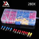Excellway EC08 280pcs Assorted Electrical Fork Ring Spade Crimp Terminal Wire Connector Box Kit