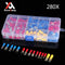 Excellway EC08 280pcs Assorted Electrical Fork Ring Spade Crimp Terminal Wire Connector Box Kit