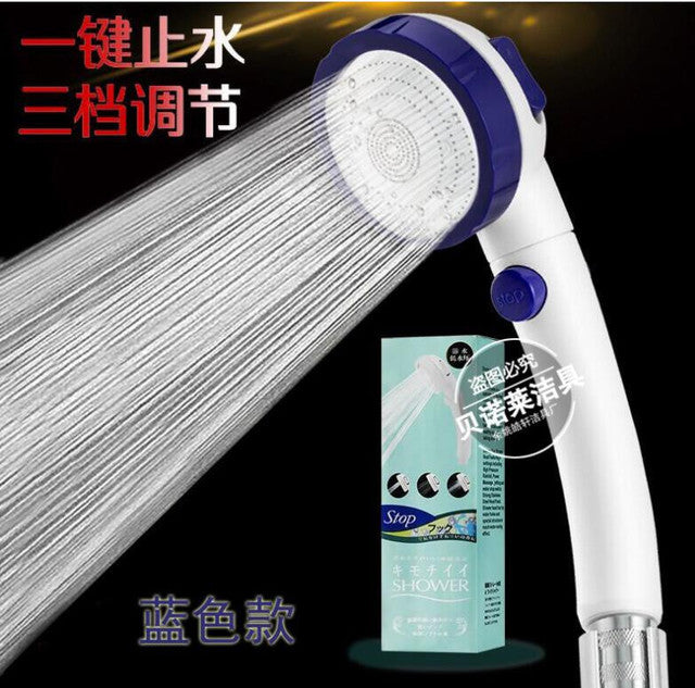 Hand-held Supercharged Shower Head With Switch Removable And Washable Japanese Style Drop-resistant Bathroom Water Heater Shower Head