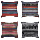 Bohemian Striped Linen Pillow Case Square Home Decorative Sofa Cushion Cover Pillow Cover