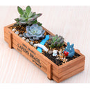 Natural Rectangle Wooden Succulent Plant Flower Bed Pot Box Garden Planter