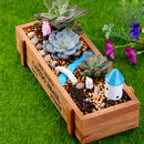 Natural Rectangle Wooden Succulent Plant Flower Bed Pot Box Garden Planter