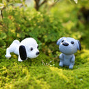 1 Set 4 Resin Dog Miniature Dollhouse Bonsai Craft Fairy Garden Glass Vase Decor